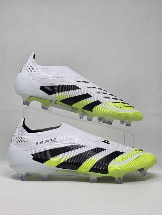 Adidas Predator Elite Laceless FG Men Size 12.5 White Green Soccer Cleats JI1075 main image 11